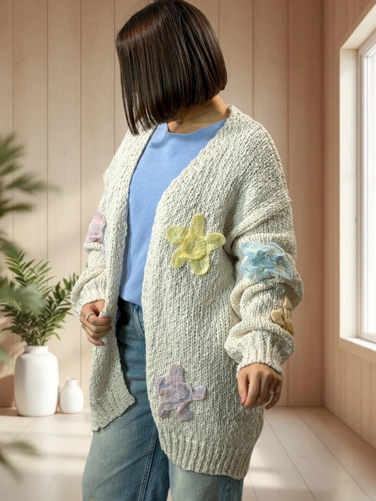 FLOYD - GILET OVERSIZE BLANC CASSÉ JUSQU'A LA TAILLE 48/50