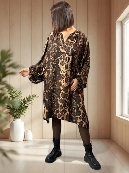 ISABELLA - ROBE FLUIDE A MOTIF OVERSIZE JUSQU'A LA TAILLE 54