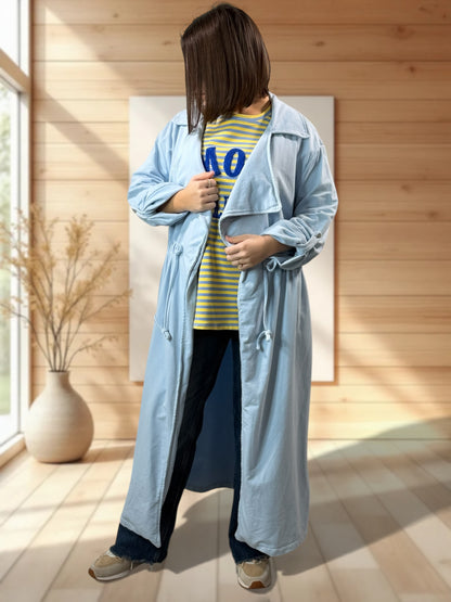 VANINA - TRENCH BLEU CIEL EN SWEAT JUSQU'A LA TAILLE 52