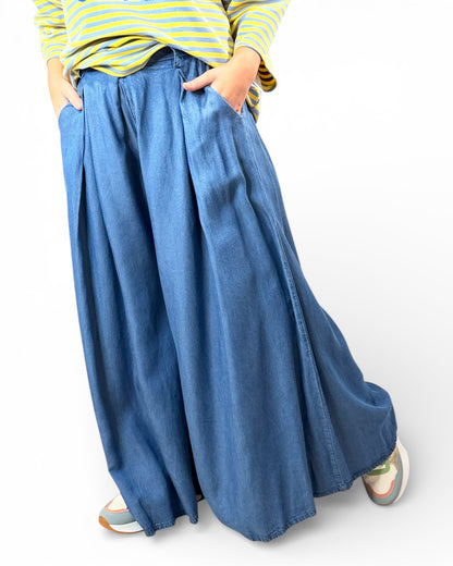 UGO - PANTALON AMPLE FLUIDE EN JEAN LYOCELL TAILLE 46/48 A 52