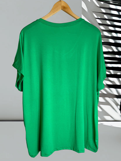 MARIO - T-SHIRT VERT EN VISCOSE JUSQU'A LA TAILLE 56/58
