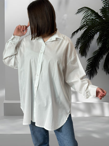 MARINA - CHEMISE OVERSIZE BLANCHE JUSQU'A LA TAILLE 52