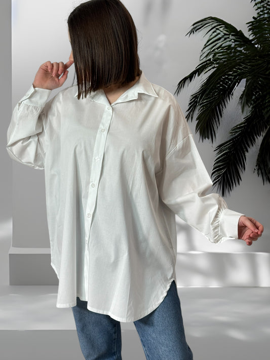 MARINA - CHEMISE OVERSIZE BLANCHE JUSQU'A LA TAILLE 52