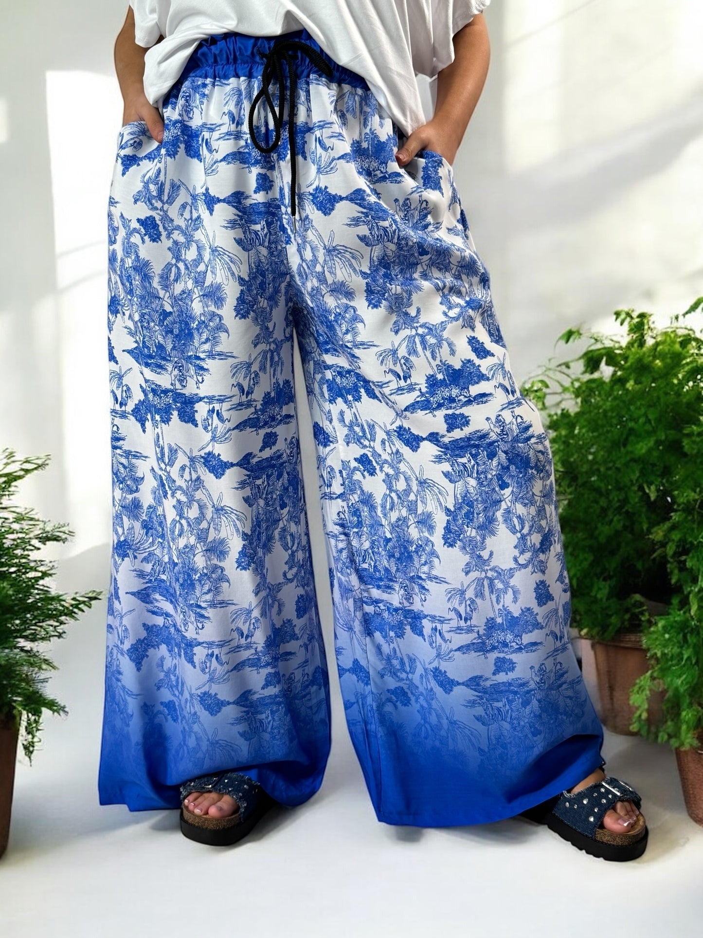 ROMAIN - PANTALON FLUIDE MOTIF IMPERIAL JUSQU'A LA TAILLE 50