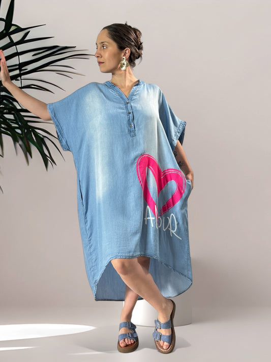 KELLY - ROBE FLUIDE BOHEME OVERSIZE JUSQU'A LA TAILLE 54