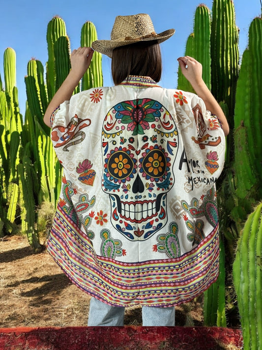 HONOLULU - TUNIQUE OVERSIZE MOTIF SKULL JUSQU'A LA TAILLE 58