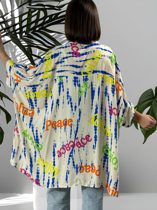 MARICAO - TUNIQUE OVERSIZE MOTIF IMPERIAL JUSQU'A LA TAILLE 54