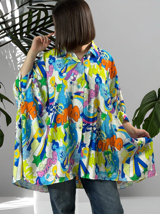 HELLO - TUNIQUE OVERSIZE A MOTIF JUSQU'A LA TAILLE 54 REF3