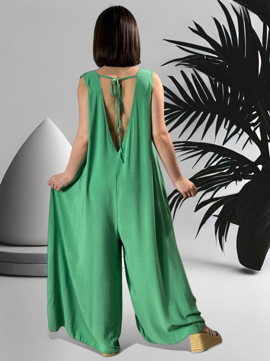 ALYSON - COMBI OVERSIZE FLUIDE VERTE JUSQU'A UNE TAILLE 50/52