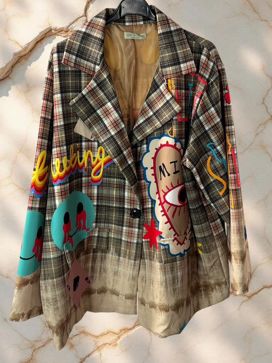 MARICAO - VESTE OVERSIZE MOTIF OEIL JUSQU'A LA TAILLE 52