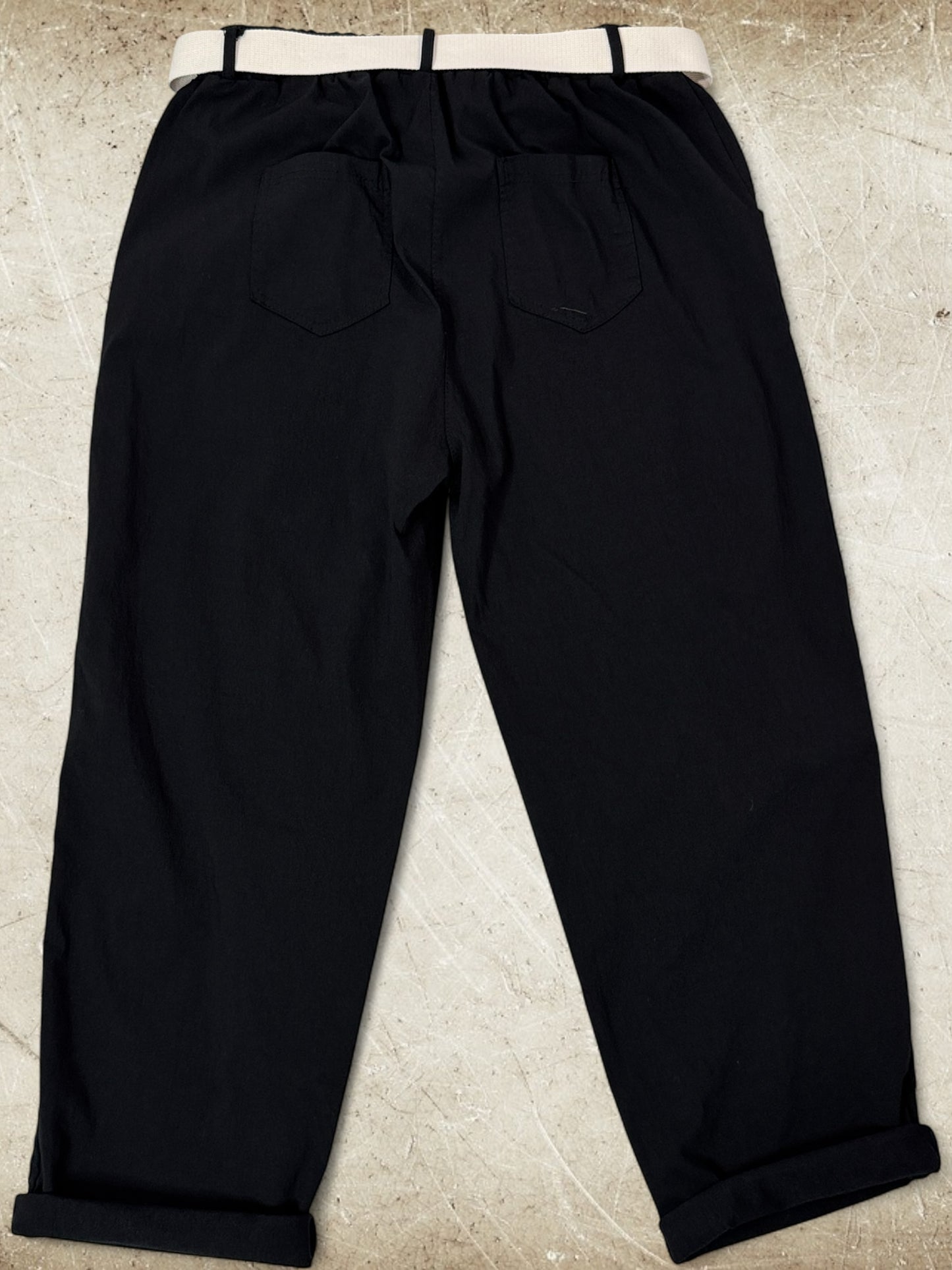GABIN - PANTALON NOIR AVEC CEINTURE JUSQU'A LA TAILLE 52/54