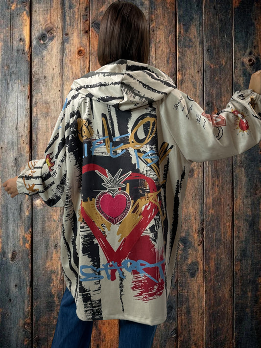 ADDICT - VESTE ASPECT DAIM A MOTIF JUSQU'A LA TAILLE 54