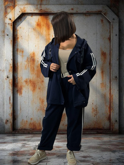MARLEY - VESTE MARINE OVERSIZE JUSQU'A LA TAILLE 54