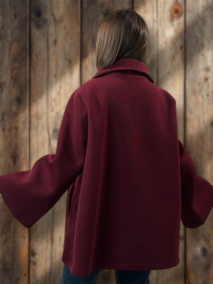 ROSALINA - VESTE OVERSIZE BORDEAUX JUSQU'A LA TAILLE 52