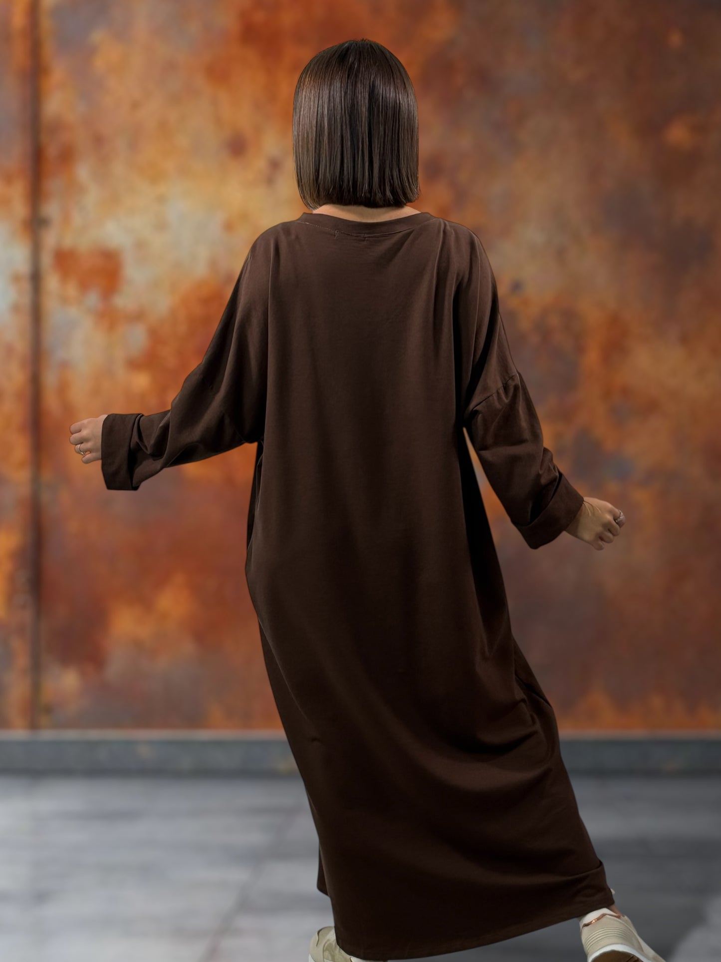 NINON - ROBE OVERSIZE MARRON DOLCE VITA JUSQU'A LA TAILLE 54/56