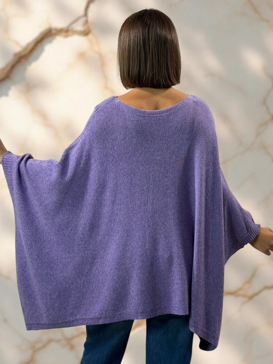 NICKO - PULL OVERSIZE LILAS JUSQU'A LA TAILLE 60