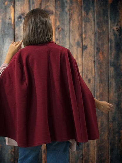 DONATELLA - VESTE CAPE BORDEAUX JUSQU'A LA TAILLE 50/52