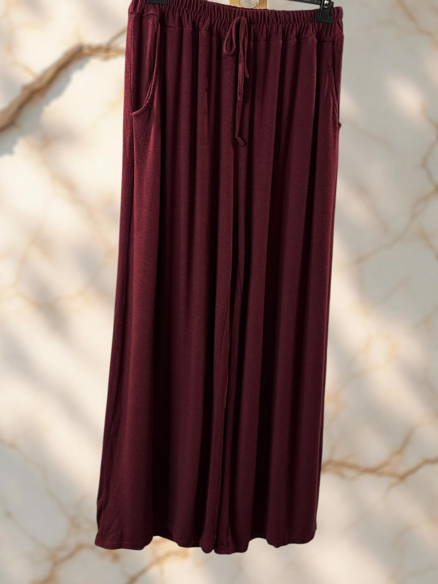 MARLO - PANTALON AMPLE FLUIDE BORDEAUX TAILLE 48 A 58