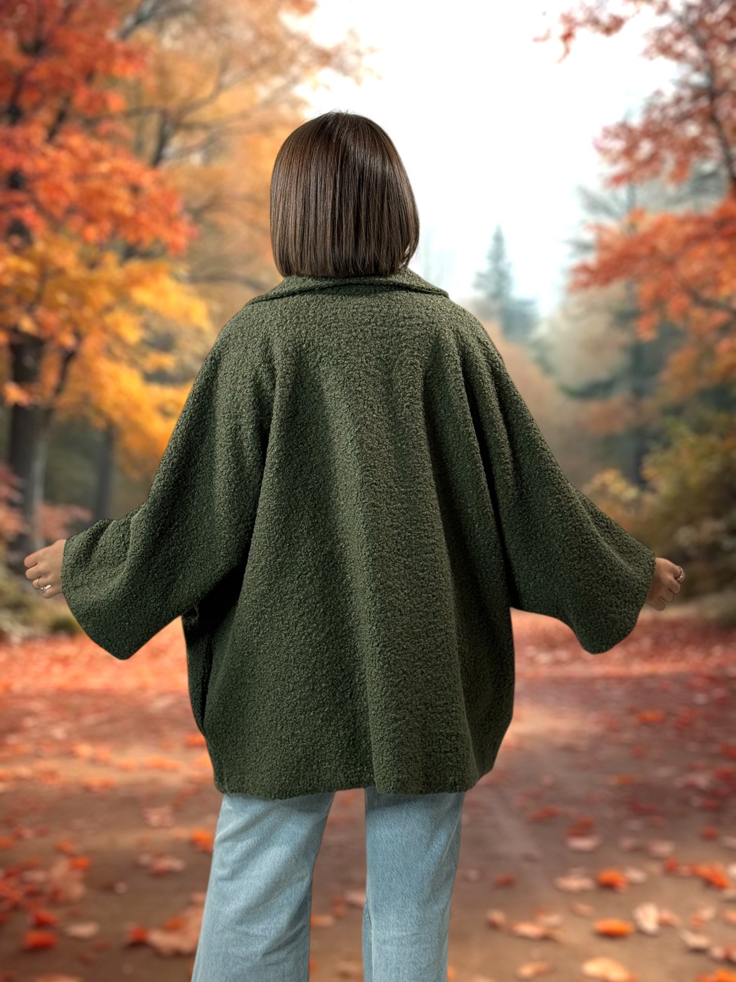 RUBY - VESTE OVERSIZE KAKI JUSQU'A LA TAILLE 56