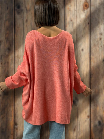 PALOMA - PULL OVERSIZE ABRICOT JUSQU'A LA TAILLE 56
