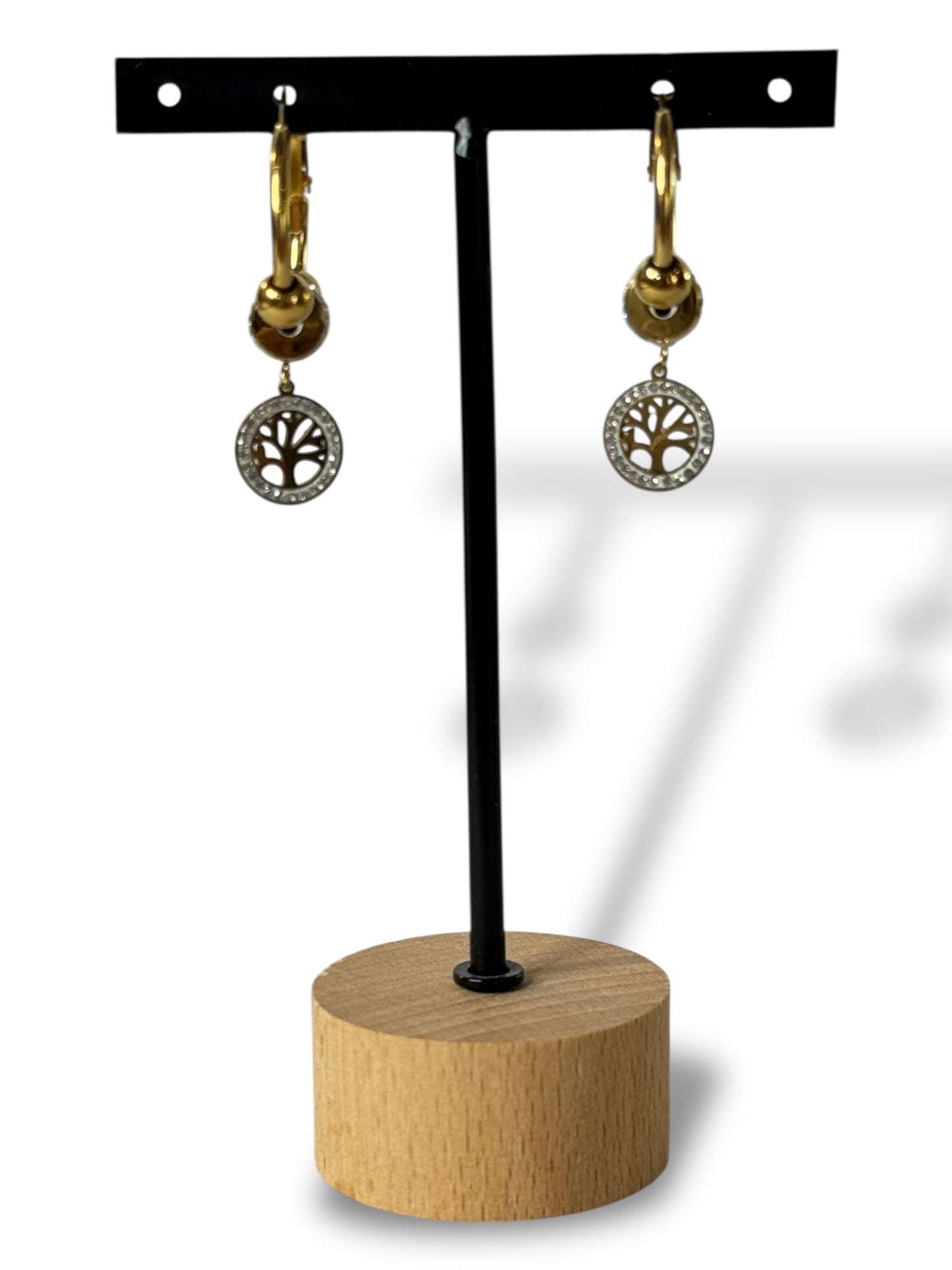 CLARICE - BOUCLES D'OREILLES CREOLES ARBRE DE VIE
