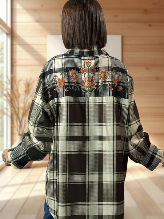 YSOLINE REF6 - CHEMISE OVERSIZE A MOTIF JUSQU'A LA TAILLE 52/54