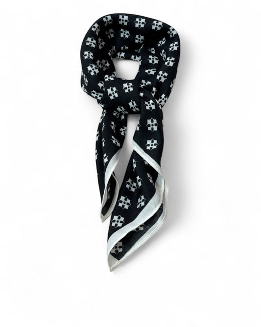 JULIETTE REF14 - PETIT FOULARD NOIR A MOTIF