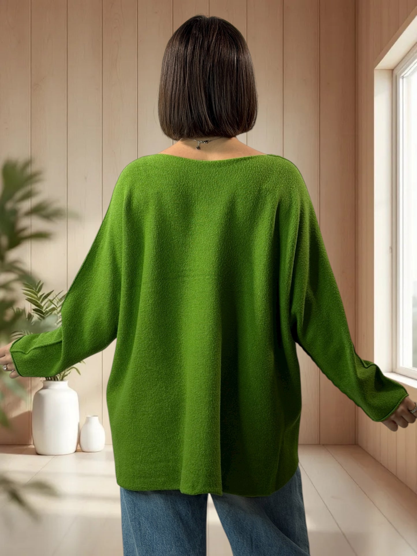 CHOUCHOU - PULL OVERSIZE VERT JUSQU'A LA TAILLE 54