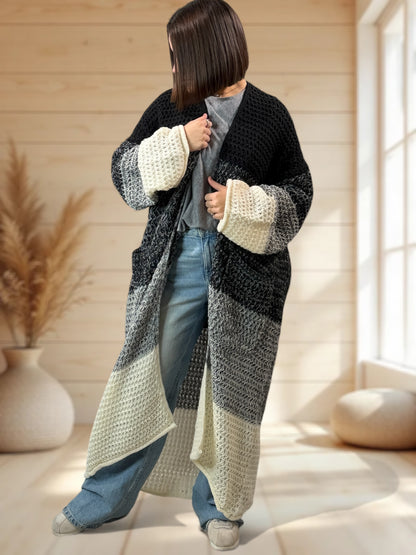 BILBAO - LONG GILET OVERSIZE 2 POCHES JUSQU'A LA TAILLE 54