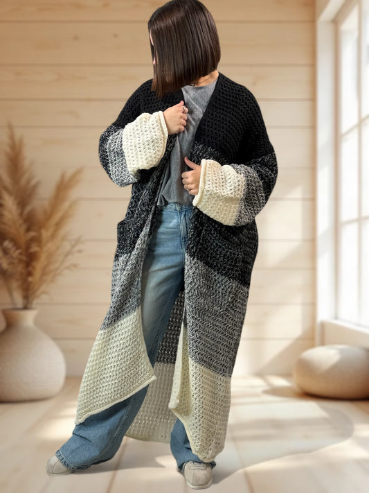 BILBAO - LONG GILET OVERSIZE 2 POCHES JUSQU'A LA TAILLE 54