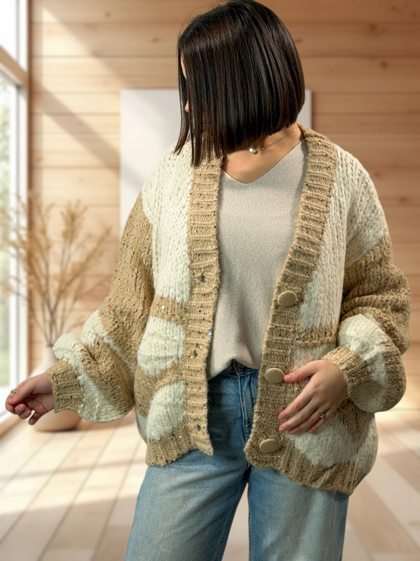 LINETTE -  GILET OVERSIZE JUSQU'A LA TAILLE 50/52