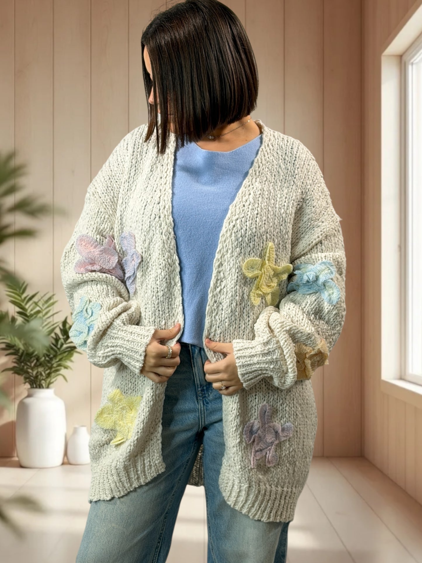 FLOYD - GILET OVERSIZE BLANC CASSÉ JUSQU'A LA TAILLE 48/50