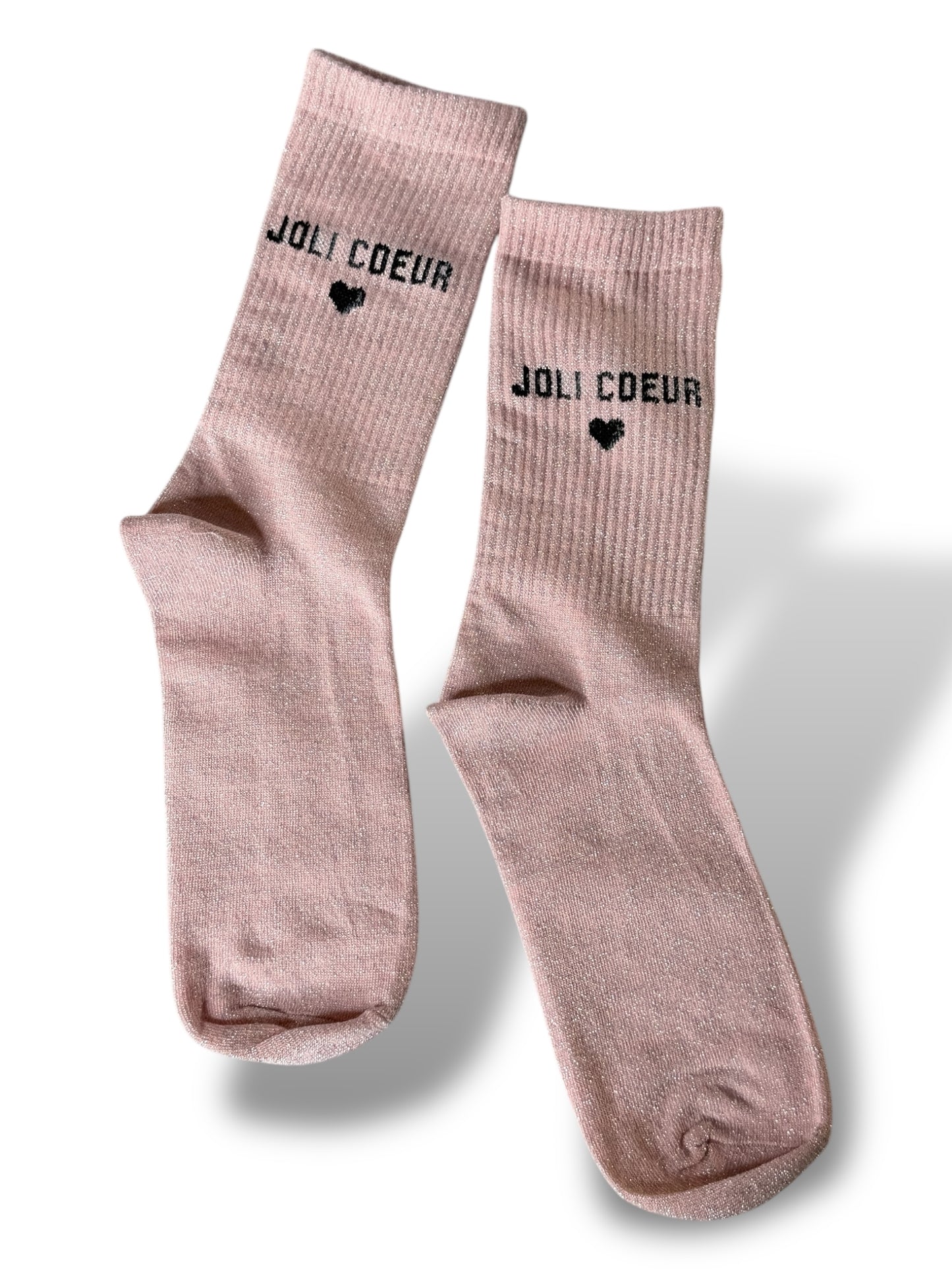 CHAUSSETTES SCINTILLANTES JOLI COEUR ROSE