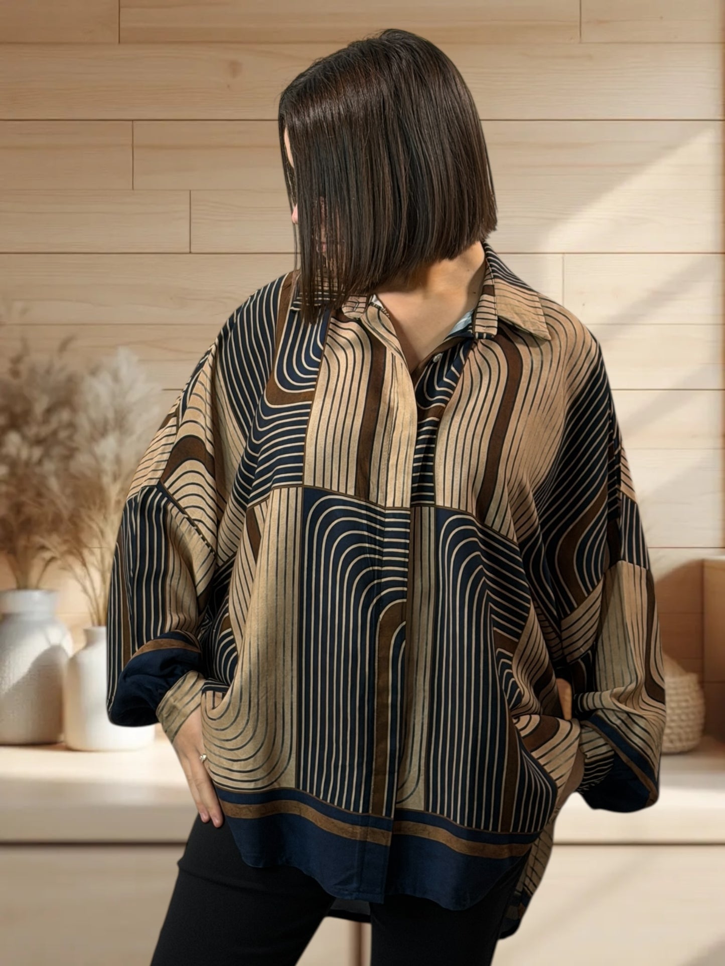 RACHEL - CHEMISE OVERSIZE A MOTIF JUSQU'A LA TAILLE 54