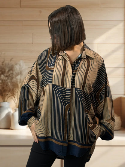 RACHEL - CHEMISE OVERSIZE A MOTIF JUSQU'A LA TAILLE 54