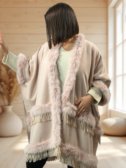 MAGNOLIA - CAPE ROSE FAUSSE FOURRURE