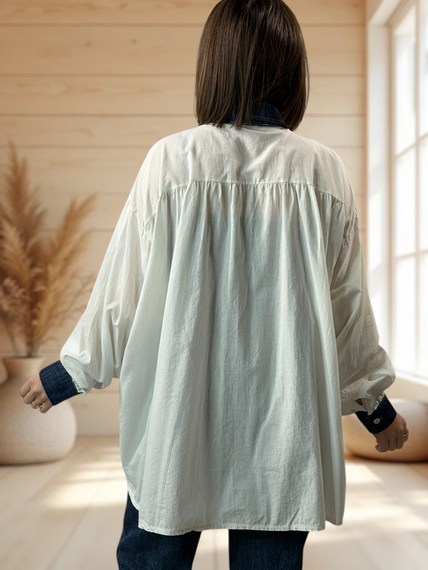 ERIKA - CHEMISE OVERSIZE BLANCHE JUSQU'A LA TAILLE 54