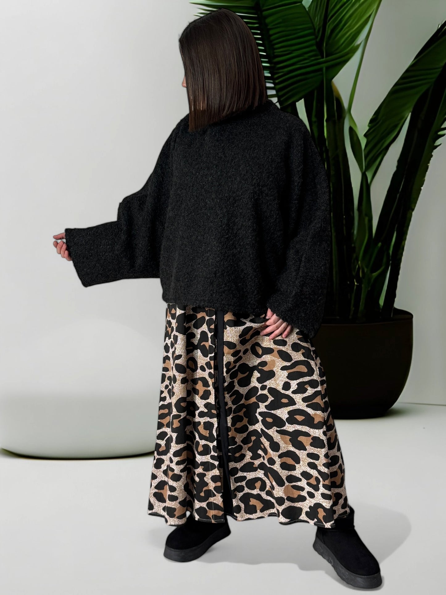 VALENTINA - ROBE  OVERSIZE A MOTIF LEOPARD JUSQU'A LA TAILLE 52