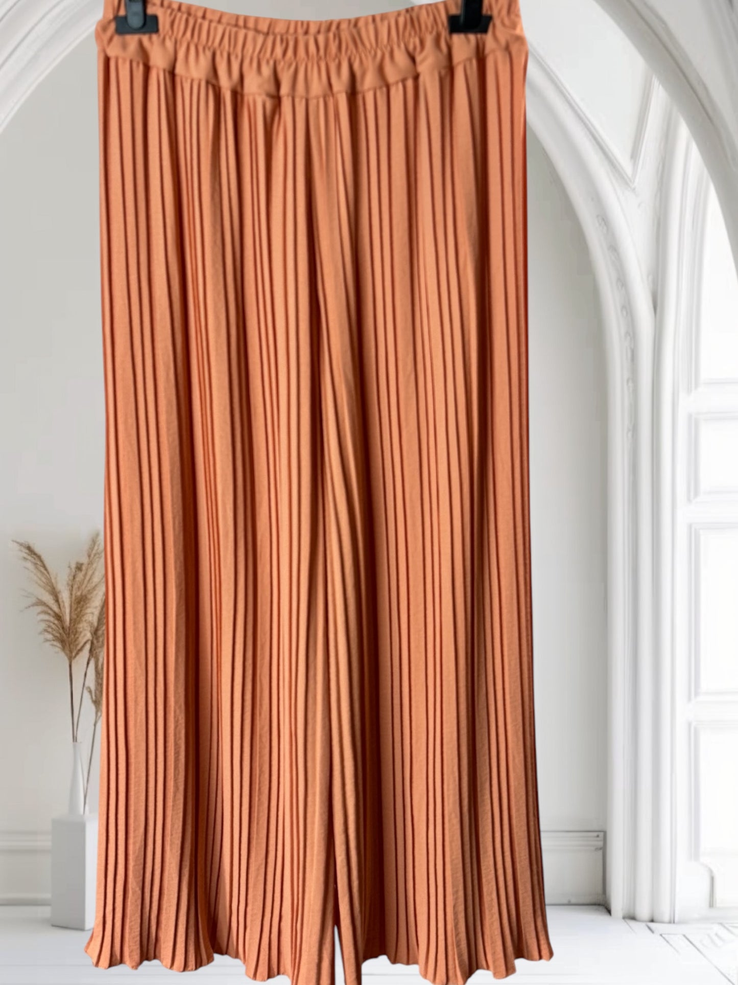 PAULIN - PANTALON PALAZZO PLISSE ABRICOT 46 A 56