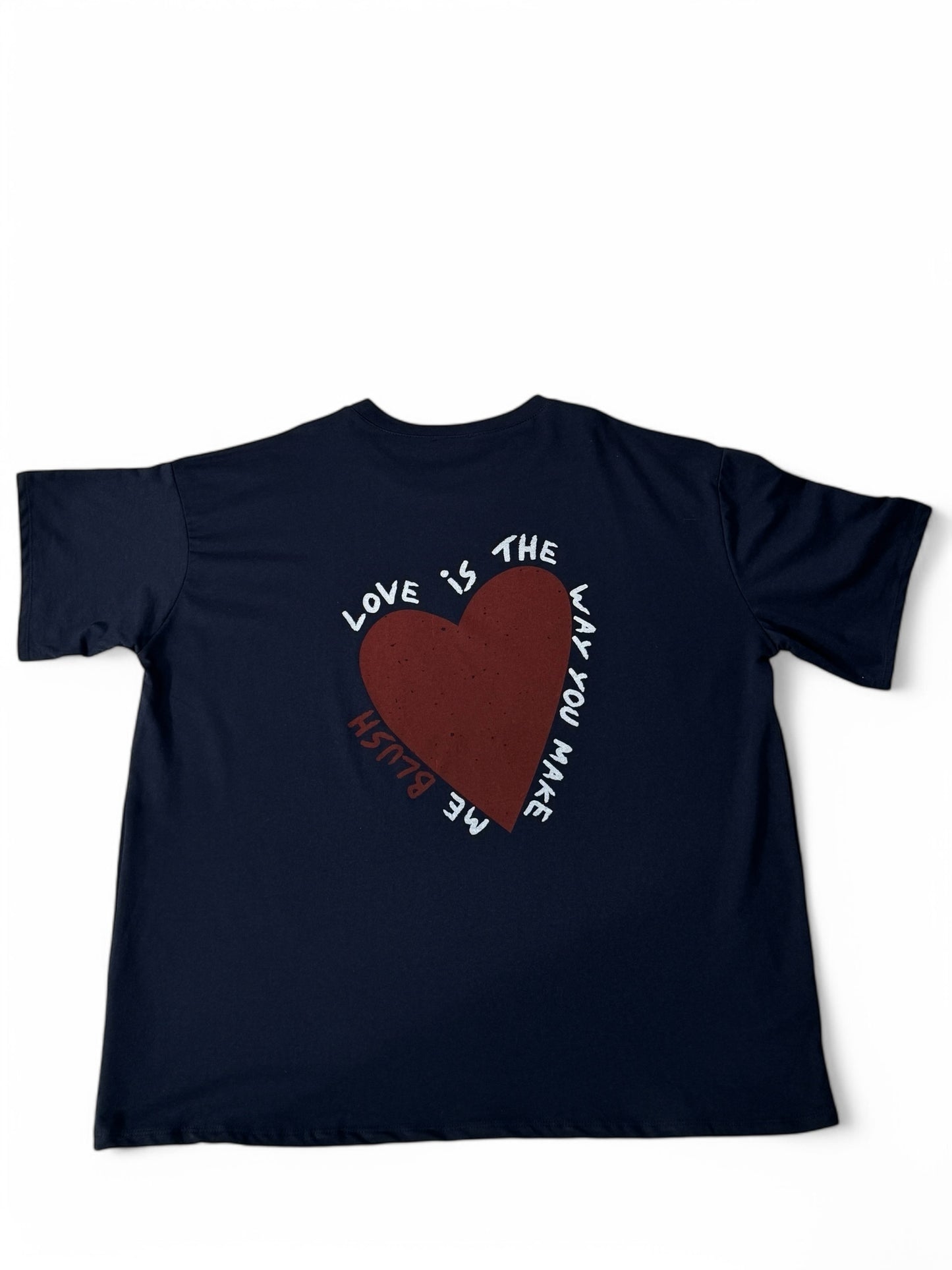 PABLO - LONG T-SHIRT MARINE MOTIF COEUR AU DOS JUSQU'A LA TAILLE 60