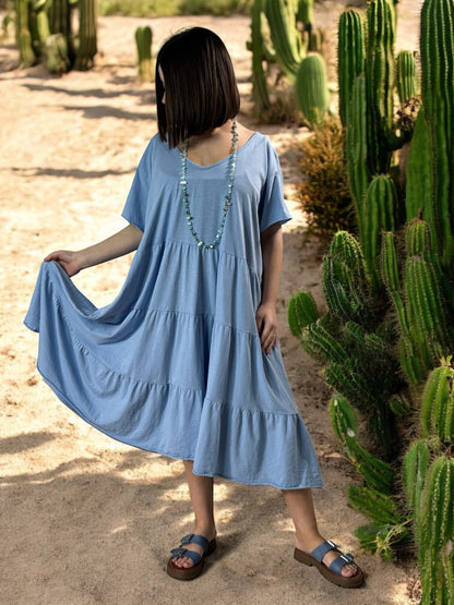 ELSA - ROBE BLEU CIEL OVERSIZE JUSQU'A LA TAILLE 56