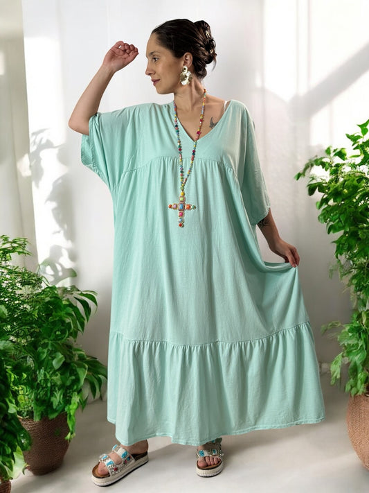 CAMERON - ROBE LONGUE LAGON EN COTON JUSQU'A LA TAILLE 54