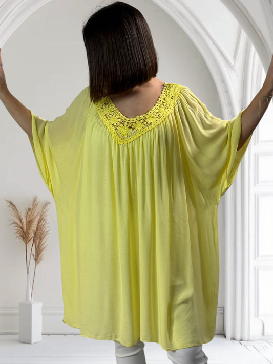 LOLITA - TUNIQUE OVERSIZE JAUNE JUSQU'A LA TAILLE 58