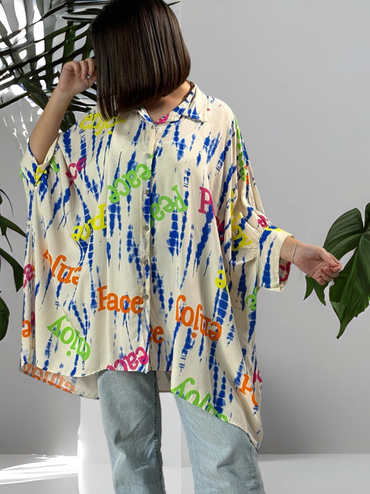 MARICAO - TUNIQUE OVERSIZE MOTIF IMPERIAL JUSQU'A LA TAILLE 54
