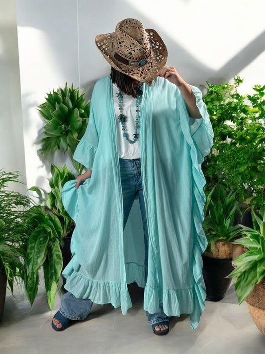 HAPINESS - KIMONO LAGON OVERSIZE JUSQU'A LA TAILLE 60