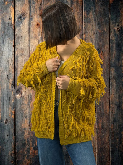 SANDY - GILET MOUTARDE JUSQU'A LA TAILLE 48