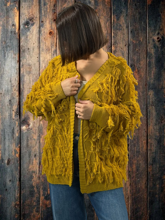 SANDY - GILET MOUTARDE JUSQU'A LA TAILLE 48