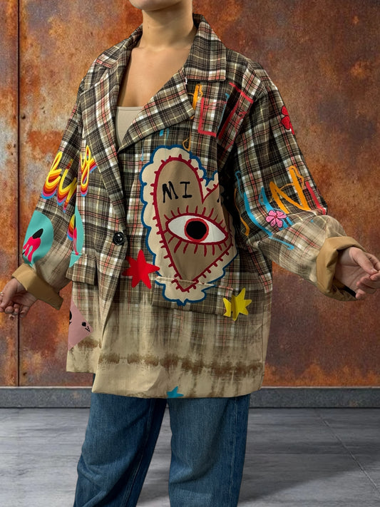 MARICAO - VESTE OVERSIZE MOTIF OEIL JUSQU'A LA TAILLE 52