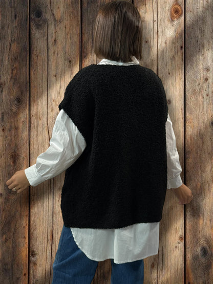 MARVIN - GILET NOIR SANS MANCHE JUSQU'A LA TAILLE 54/56