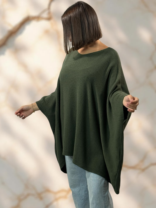 NICKO - PULL OVERSIZE KAKI JUSQU'A LA TAILLE 60